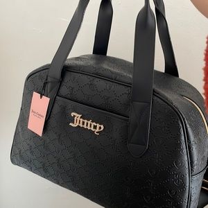 NWT Juicy Couture Black Semi Charmed Weekender